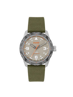 Hugo - Trek Quartz Basic Grey Round Dial Men Watch (1530331) (M)