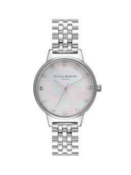 Olivia Burton - Classics Quartz Basic White Mother Of Pearl & Stone Women Watch (OB16SE09) (M)