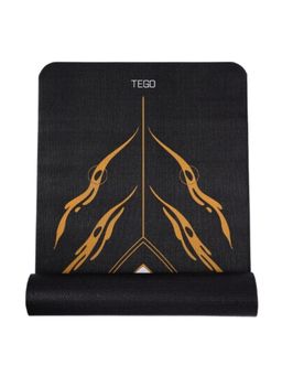 Tego - Black Pvc Printed Unisex Yoga Mat