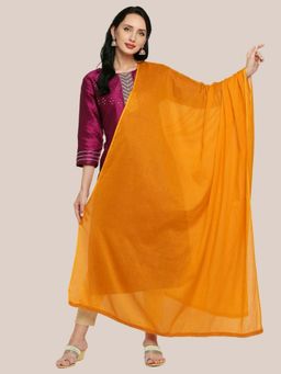 Dupatta Bazaar - Womens Rust Cotton Dupatta