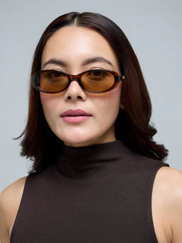 Twenty Dresses by Nykaa Fashion - Brown Vintage Oval Sunglasses For Women