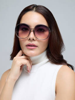 Twenty Dresses by Nykaa Fashion - Grey Cloud Tint Oversized Sunglasses For Women