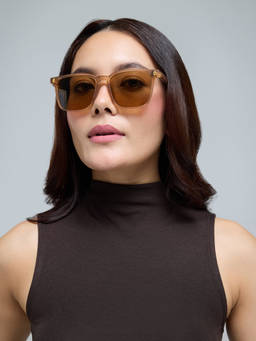 Twenty Dresses by Nykaa Fashion - Brown Sharp Line Wayfarer Sunglasses For Women