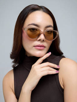 Twenty Dresses by Nykaa Fashion - Brown Casual Solid Cat-Eye Sunglasses For Women