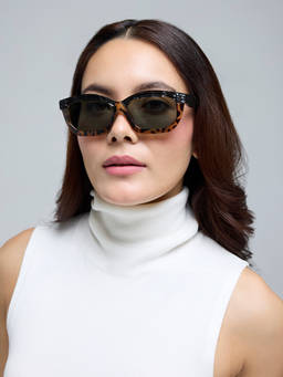 Twenty Dresses by Nykaa Fashion - Black Modern Edge Colourblock Rectangular Sunglasses