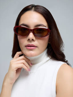 Twenty Dresses by Nykaa Fashion - Brown-Maroon Soft Curve Oval Sunglasses For Women