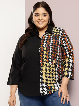 Qurvii - Multi-Colour Colorblock Shirt