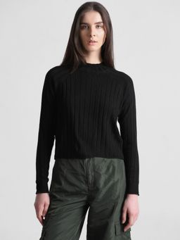 ONLY - Women Solid Black Sweater