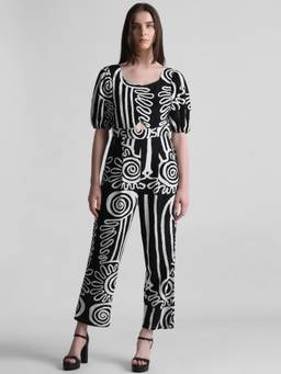 ONLY - Women Printed Black Jumpsuit