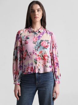 ONLY - Women Floral Print Pink Shirt