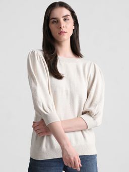 ONLY - Women Solid Beige Sweater