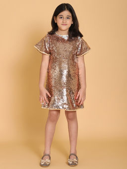 PICCOLO - Gold Embellished Mini Dress