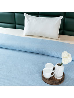 Saral Home - Blue Pure Cotton Bedsheet & 2 Pillow Cover (Single)