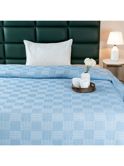 Saral Home - Blue Pure Cotton Bedsheet & 2 Pillow Cover (Single)