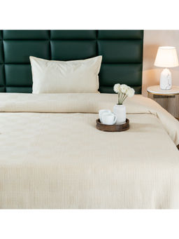 Saral Home - Ivory Pure Cotton Bedsheet & 2 Pillow Cover (Single)