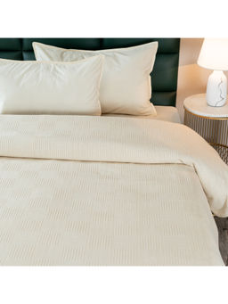 Saral Home - Ivory Pure Cotton Bedsheet & 2 Pillow Covers