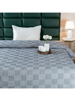 Saral Home - Navy Blue Pure Cotton Bedsheet & 2 Pillow Cover (Single)