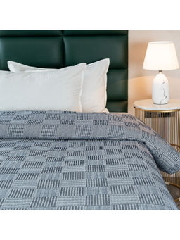 Saral Home - Navy Blue Pure Cotton Bedsheet & 2 Pillow Covers