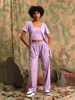 PINACOLADA - Women Lavender Stylish Casual Co-Ord (Set of 3)