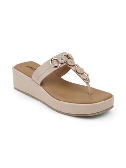 PEPPER - Women Beige Platform Heels