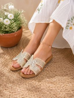Sandal Stories - Women Denim Daze Flats- Cream