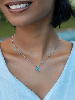 Shaya by CaratLane - Hex Off Nazar Evil Eye Necklace In 925 Silver