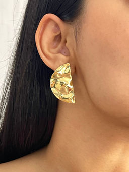 ISHKAARA - Gold Bubly Earrings With Stainless Steel