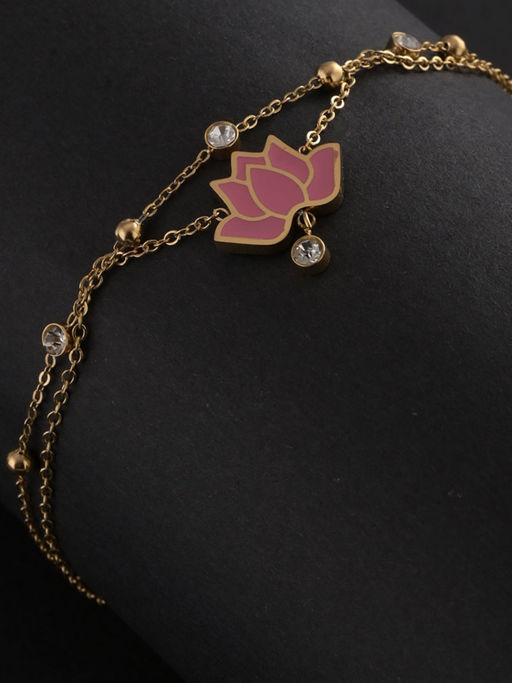 Palmonas Water Lily Anklet For Womens Waterproof And Anti-Tarnish