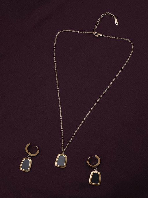Palmonas Black Onyx Necklace And Earring Jewellery Set For Womens