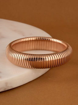 Palmonas - Grooved Rose Gold Bangle For Womens - Waterproof And Anti-Tarnish