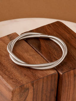 Palmonas - Silver Coiled Bangle For Womens - Waterproof And Anti-Tarnish