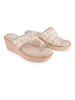 Alberto Torresi - Women Beige Embellished Wedge Heel One-Toe