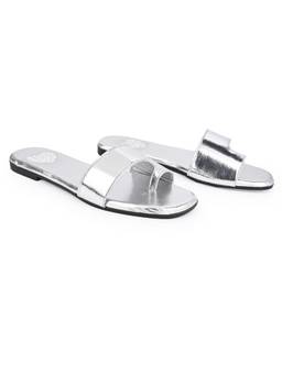 Alberto Torresi - Women Silver Metallic One-Toe Flats