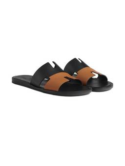 ITALIAN SHOES COMPANY - Haven Double Ombra H Style Slip On Tan Sandals