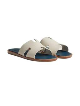 ITALIAN SHOES COMPANY - Haven Epsom H Style Slip On Sandals Beige