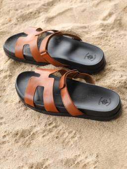 ITALIAN SHOES COMPANY - Luxury Leather Tan Sandals