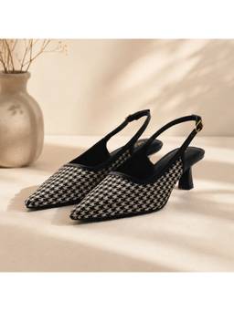 Megleo - Women Black Duchesse Kitten Heels