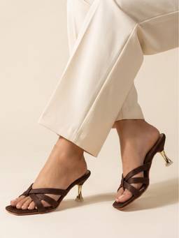 JODYHUB - Women Brown Spool Heels