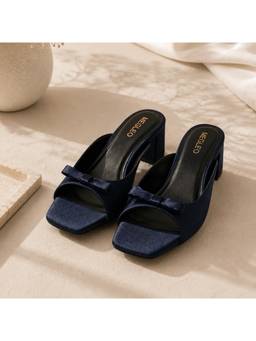 Megleo - Women Lucy - Satin Blue Block Heels