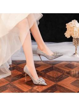 OZZARO - Women Malika Silver Stiletto Heels