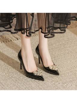 OZZARO - Women Swag Black Stiletto Heels