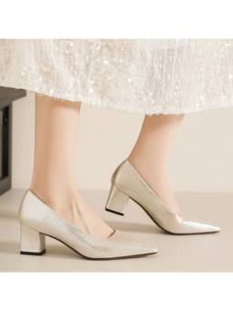 OZZARO - Women Silver Andaaz Block Heels