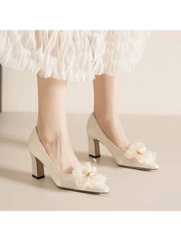 OZZARO - Women Ivory Gulbahar Block Heels