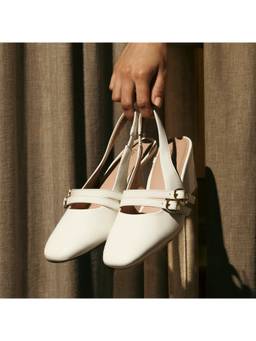 Megleo - Women Trixie - White Block Heels