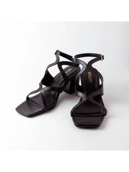 Megleo - Women Twisted Block Heels - Black