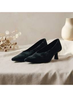 Megleo - Women Veloura- Black Pump Heels