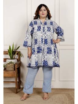 Swasti - Plus Size A-Line White Kurta