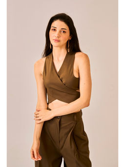 True West - Women Fitted Wrap Cross Top