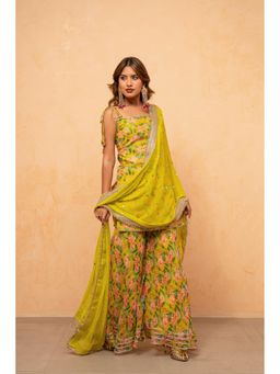 DEASHA INDIA - Tavishi Neon Floral Kurti with Sharara and Dupatta