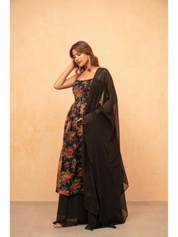 DEASHA INDIA - Vriha Black Floral Kurta with Palazzo and Dupatta